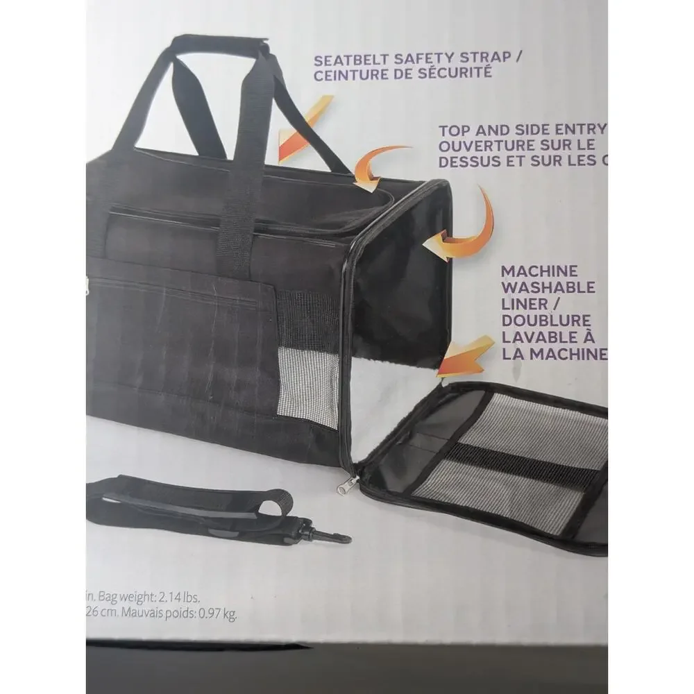 Trusty Pup Easy Explorer Carrier 52000 Cat Dog Up To 16 Pounds Black Secure Mesh